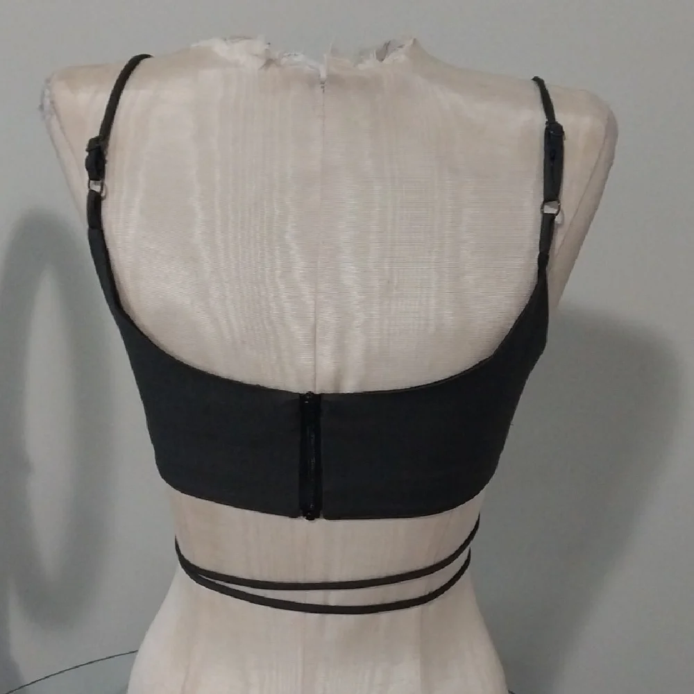 ASOS Black Wrap Crop Top - Picture 2 of 4